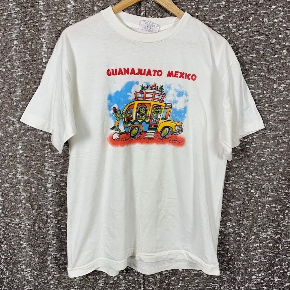 Vintage Senor Frog's Guanajuato Mexico Ranabus‎ White Short Sleeve L T-Shirt